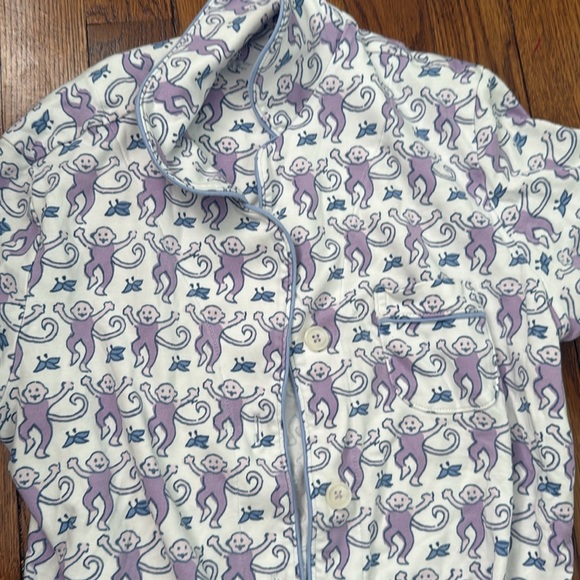 Roller Rabbit Lavender Monkeys Pajama Set - Picture 2 of 5